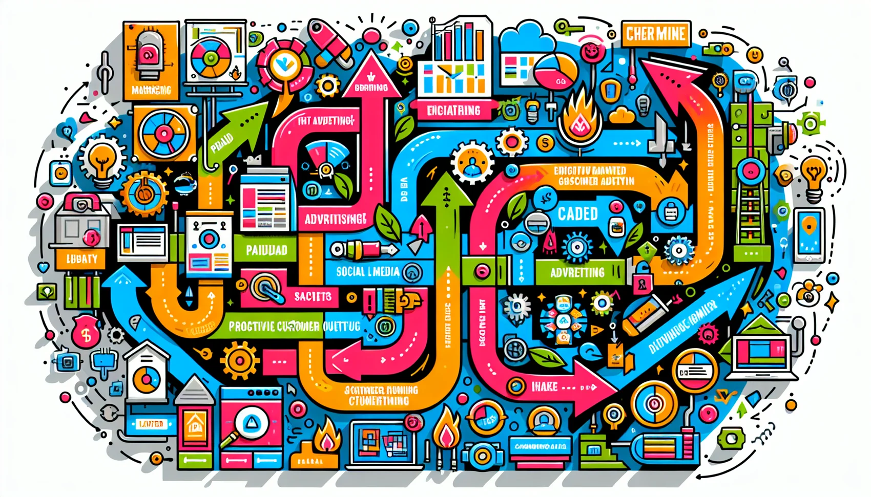 An illustration of a digital marketing strategy for HVAC businesses.