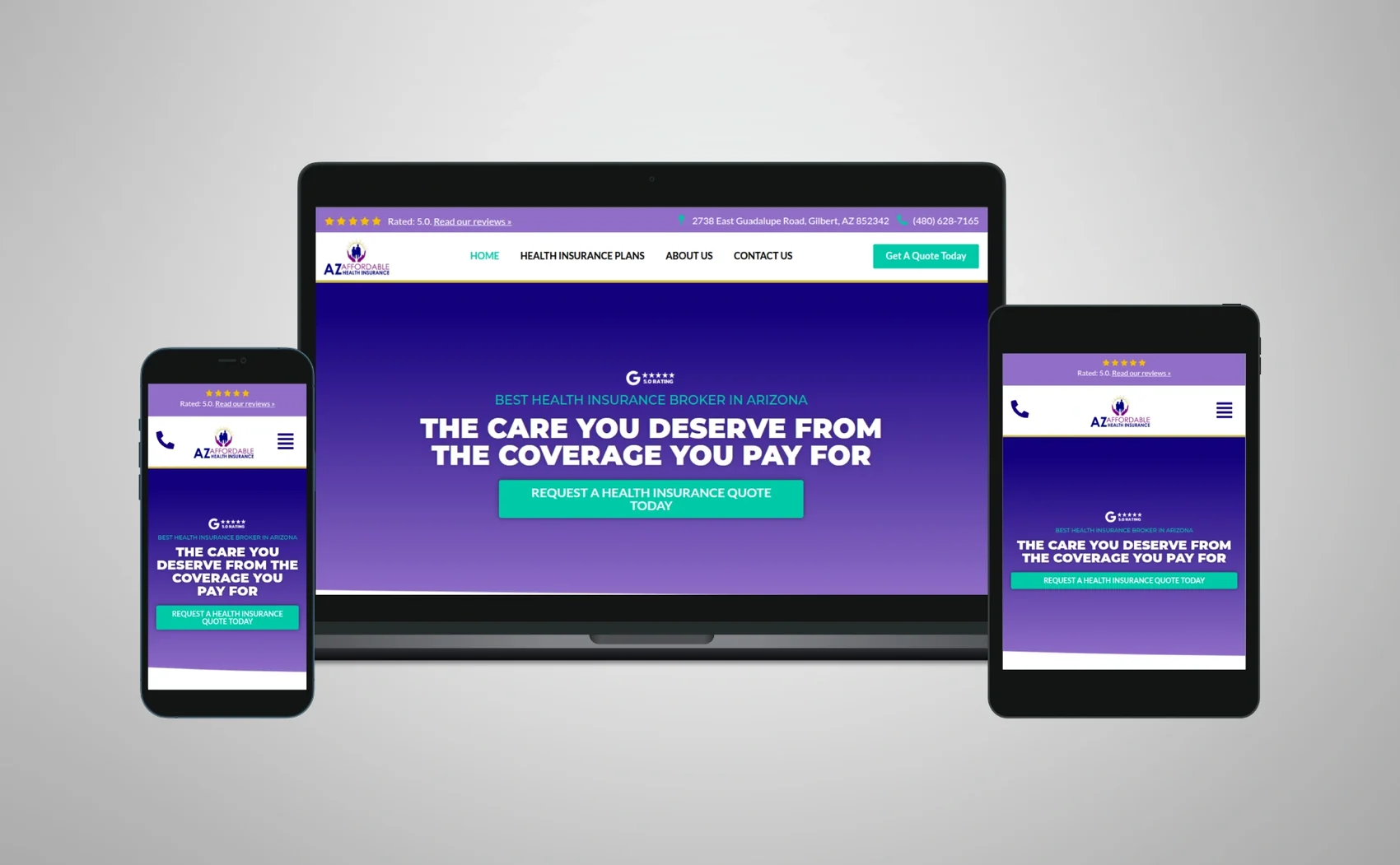 The AZ Affordable Health Insurance website