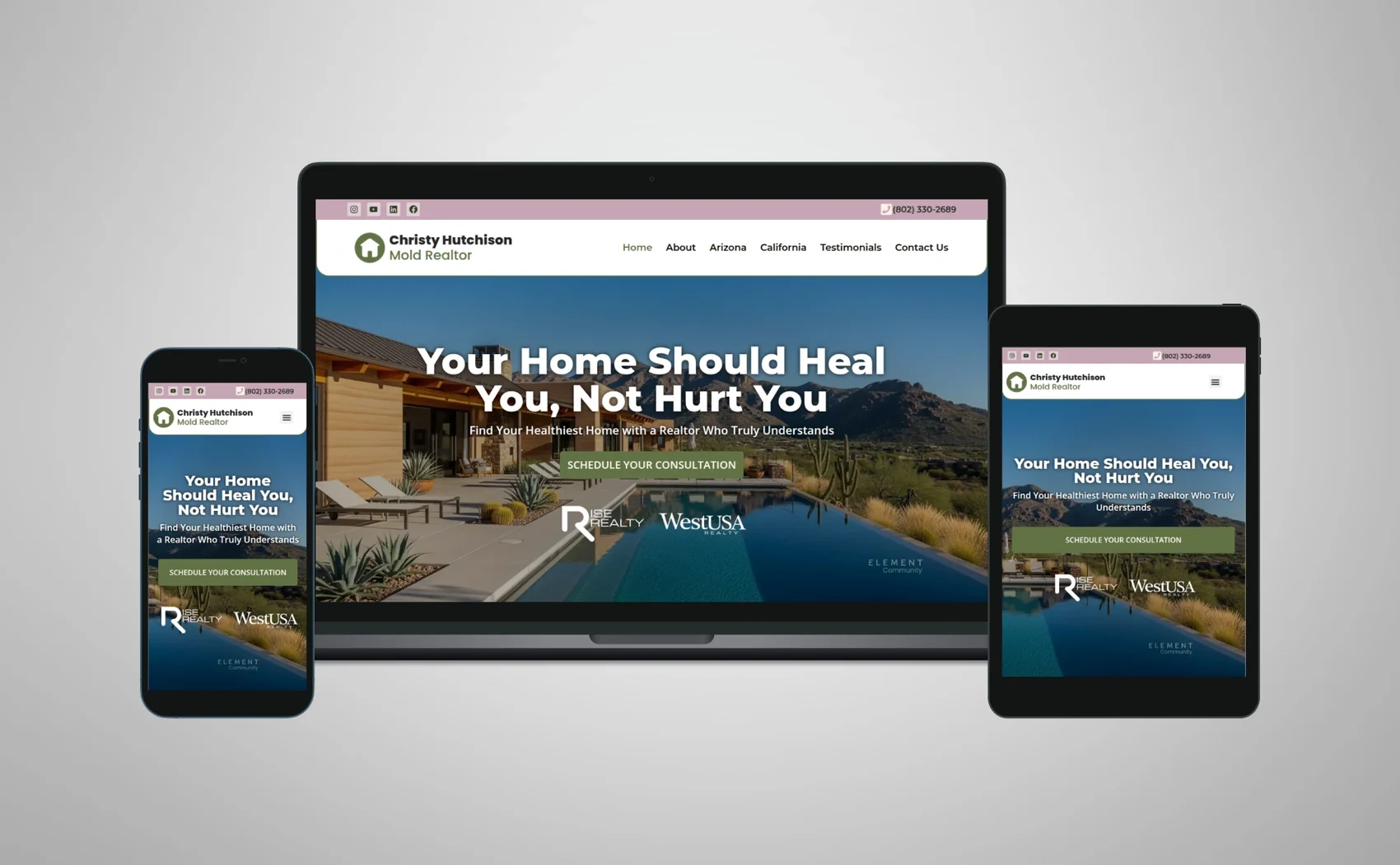 The Christy Hutchison, Mold Realtor website