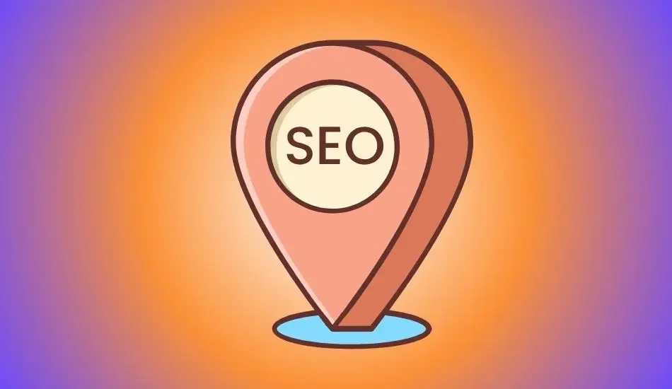 Illustration of a map pin marked SEO