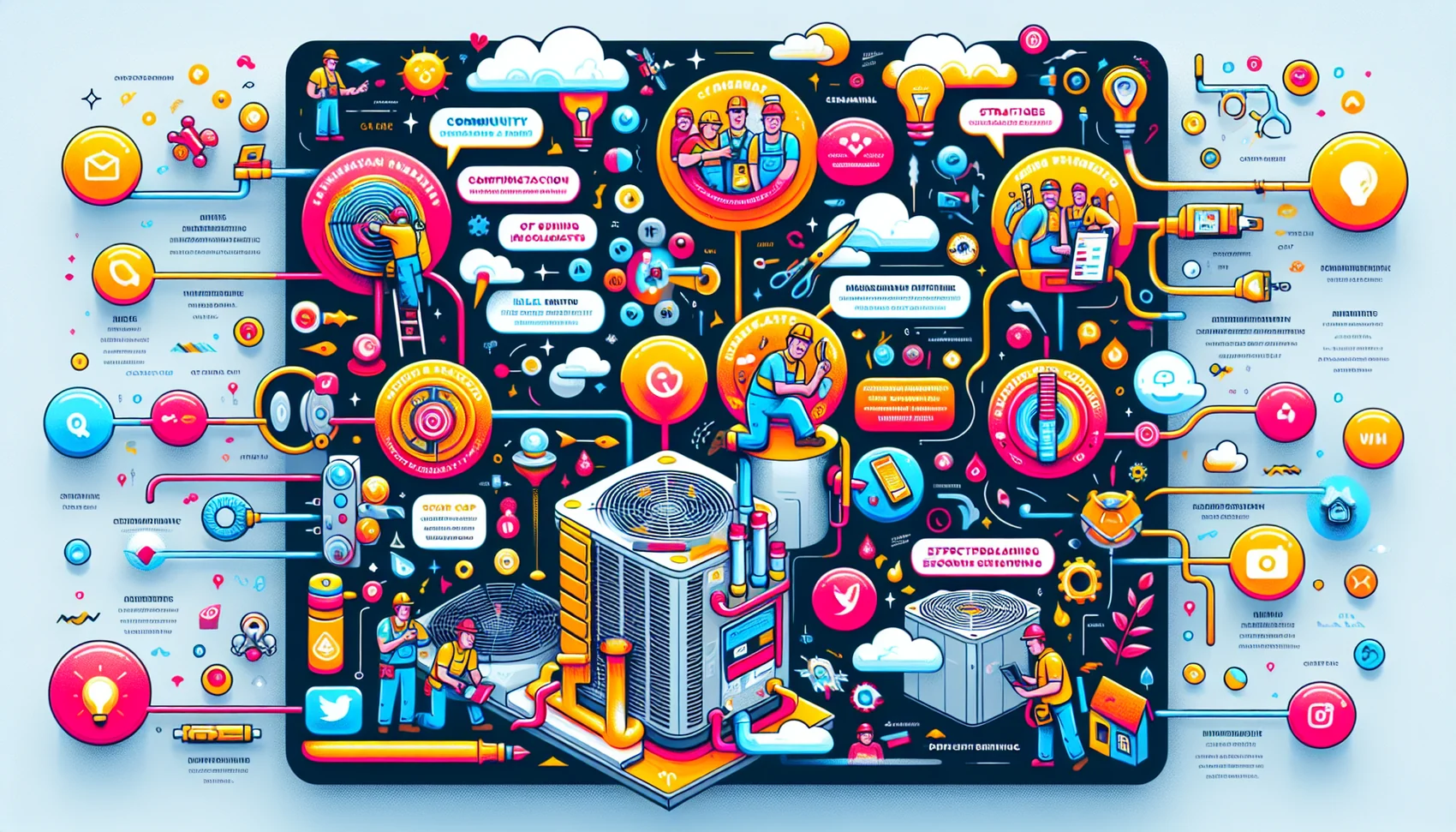 An infographic showcasing the best social media platforms for HVAC businesses.