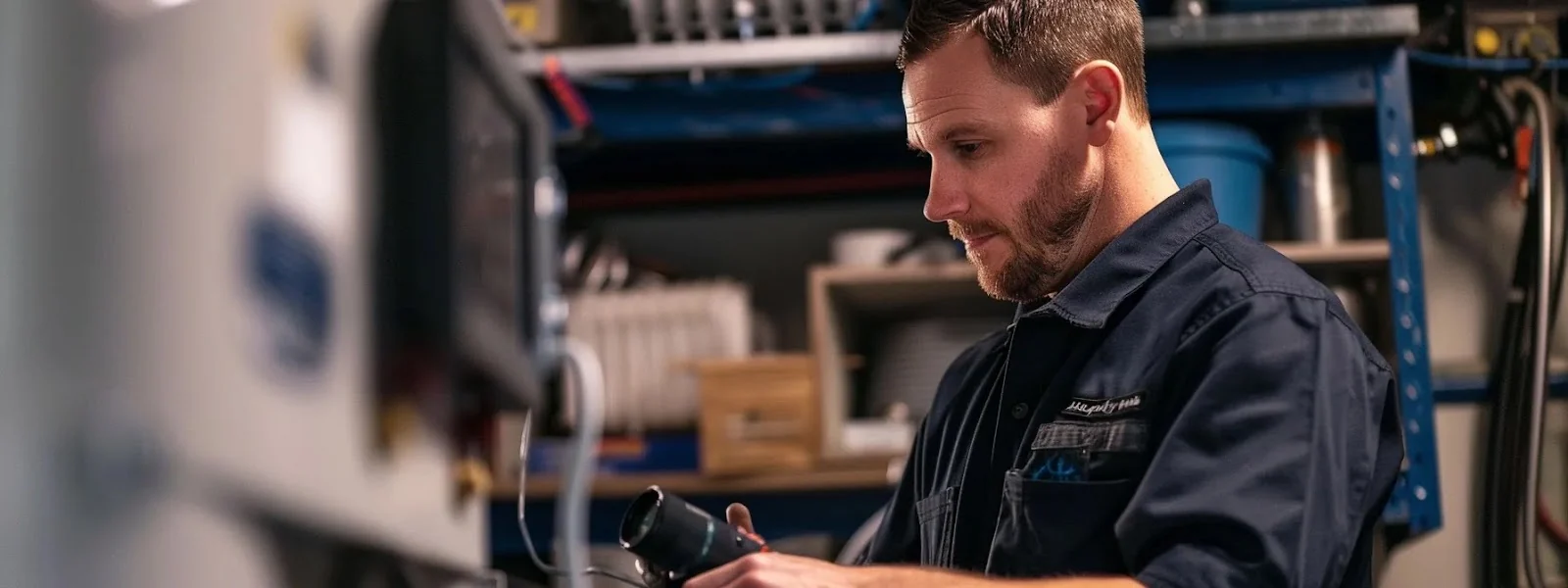 a hvac technician interacting with customers through google my business features, posting updates, answering questions, and setting up online appointments to enhance customer engagement and visibility.