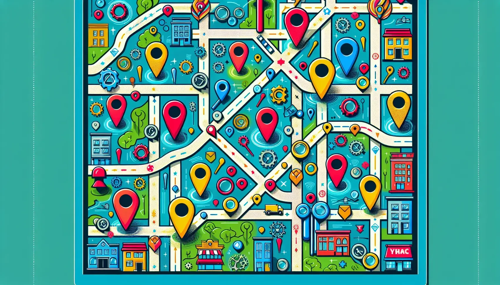 An illustration depicting the concept of local SEO for HVAC companies.